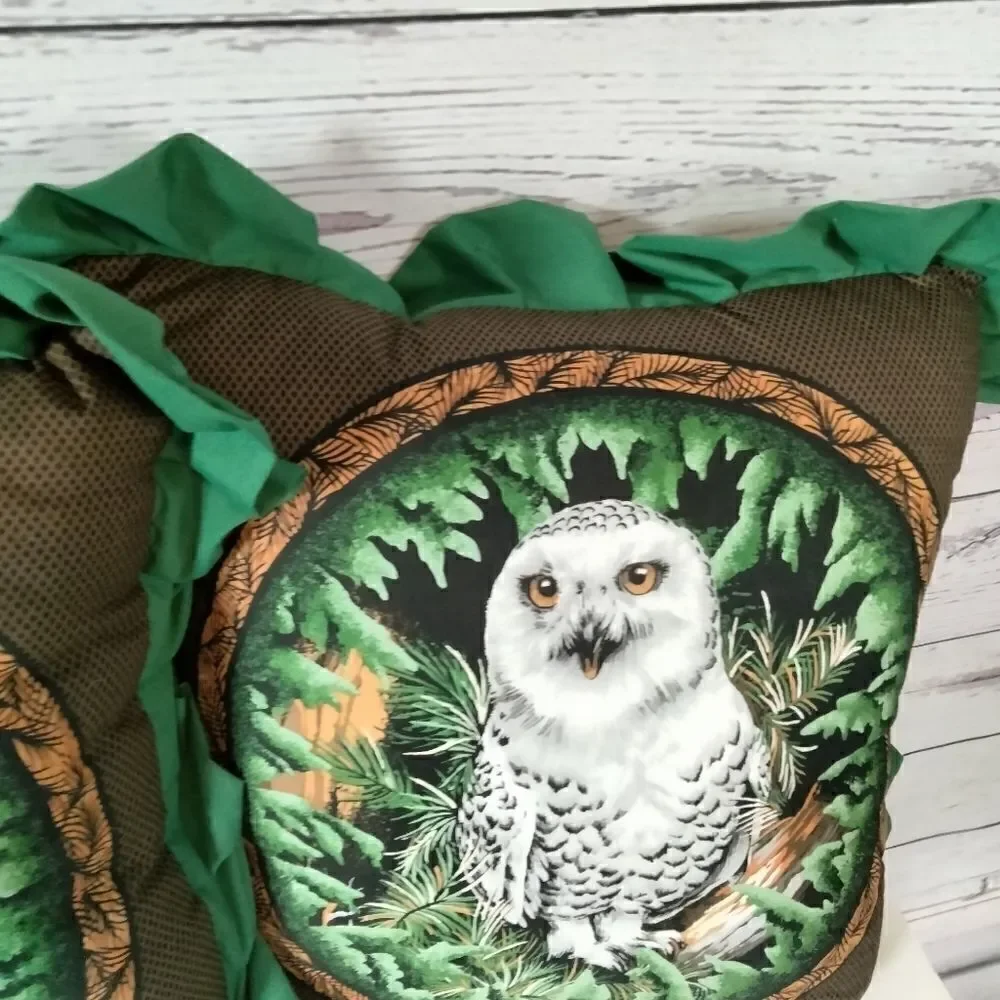 Never used.( my mom) homemade owl pillows